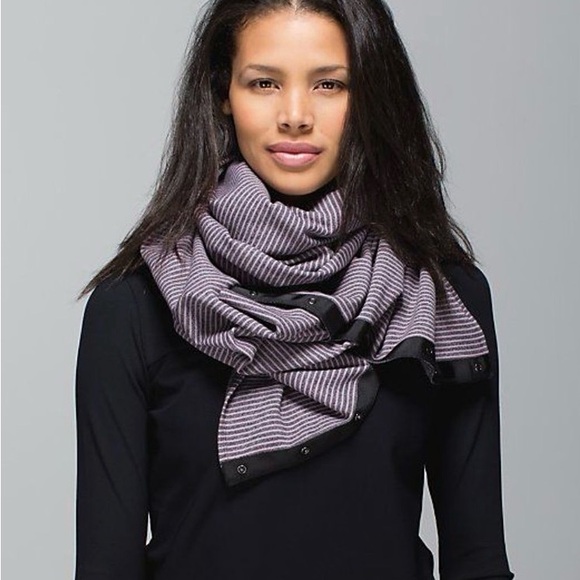 lululemon athletica Accessories - Lululemon Athletica Pink and Gray Striped Vinyasa Wrap Scarf
